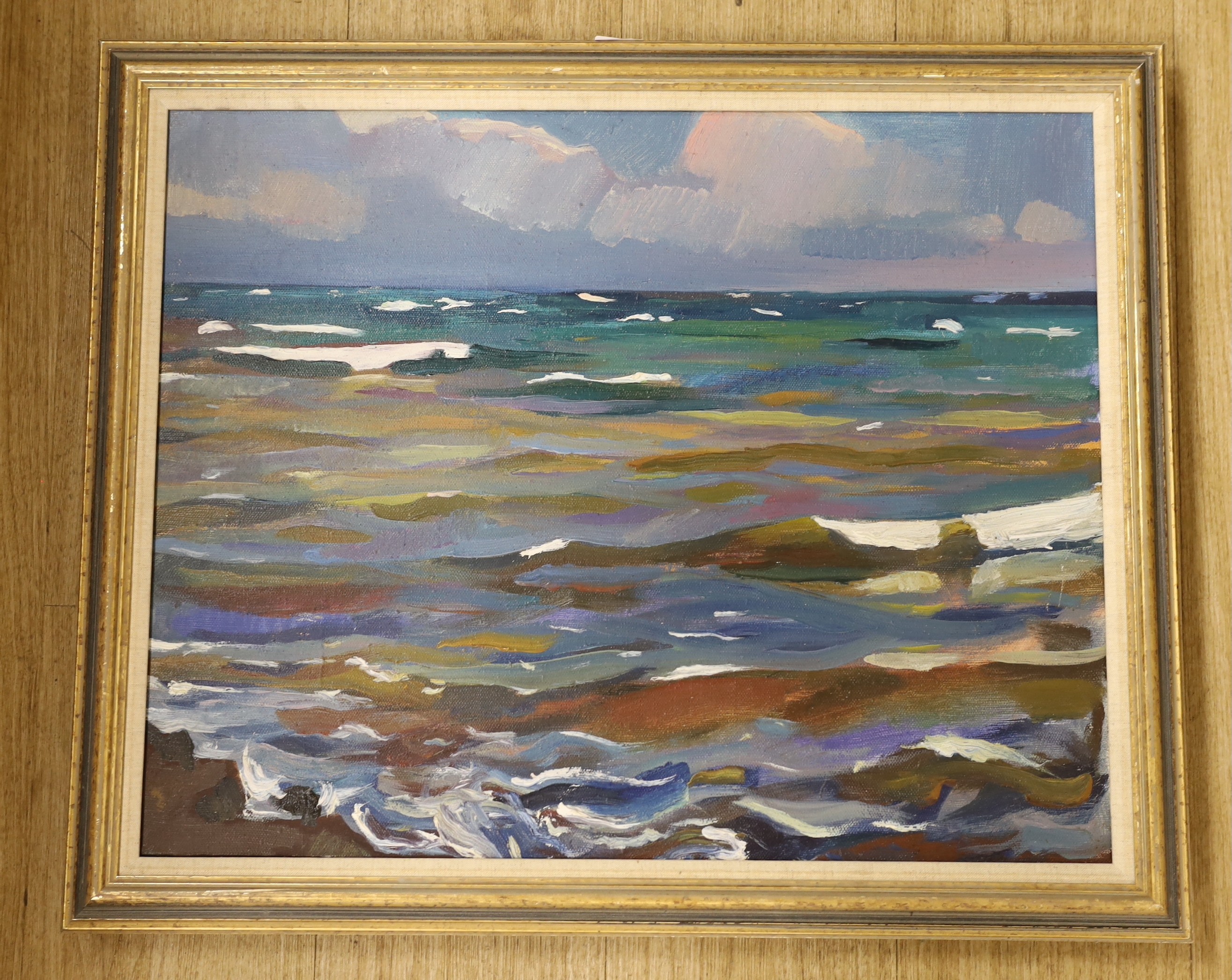 Russian School, oil on canvas, Seascape, inscribed verso, 47 x 59cm